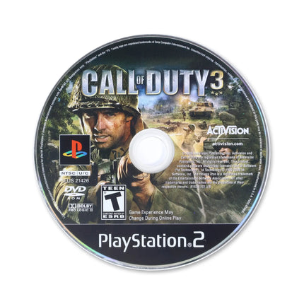 Call of Duty 3 for Sony PlayStation 2 - Disc front with label - Game only.