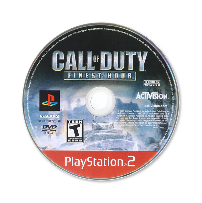 Call of Duty Finest Hour [Greatest Hits] for Sony PlayStation 2 - Disc front with label - Game only.