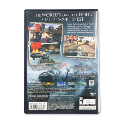 Call of Duty Finest Hour for Sony PlayStation 2 - Case back cover - Product gallery.