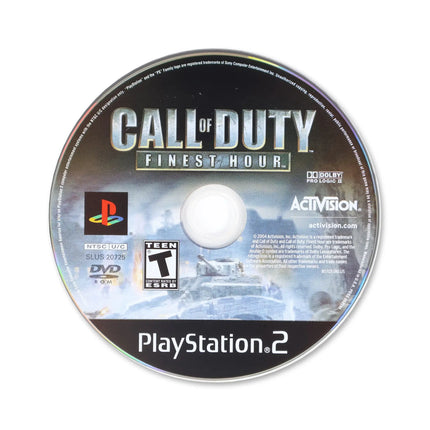 Call of Duty Finest Hour for Sony PlayStation 2 - Disc front with label - Game only.