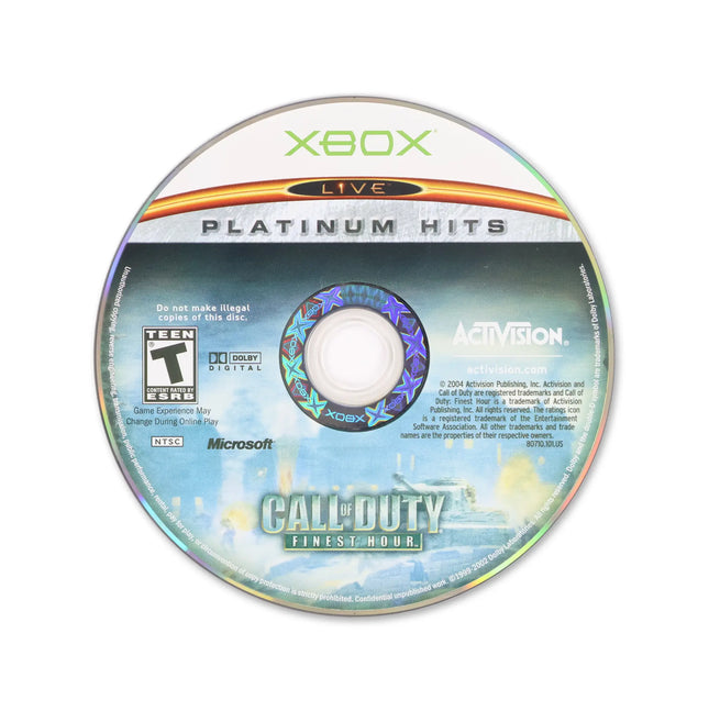 Call of Duty Finest Hour [Platinum Hits] for Microsoft Xbox - Disc front with label - Game only.