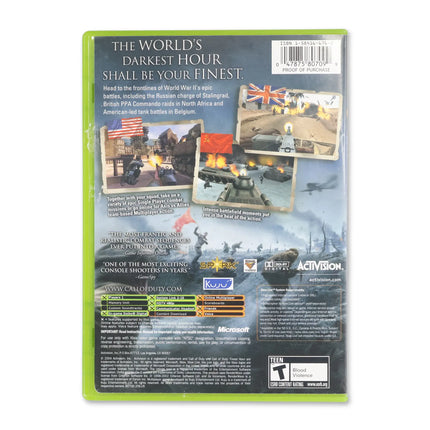 Call of Duty Finest Hour for Microsoft Xbox - Case back cover - Product gallery.