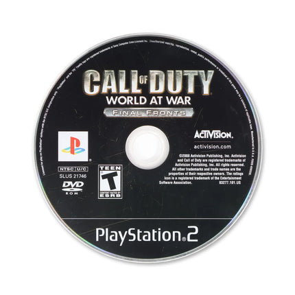 Call of Duty World at War Final Fronts for Sony PlayStation 2 - Disc front with label - Game only.