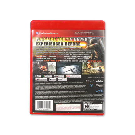 Call of Duty World at War [Greatest Hits] for PlayStation 3 - Box back - Product gallery.