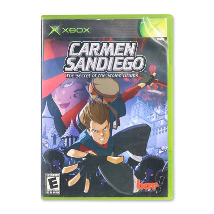 Carmen Sandiego The Secret of the Stolen Drums for Microsoft Xbox - Case front cover - Complete in box or case and game.