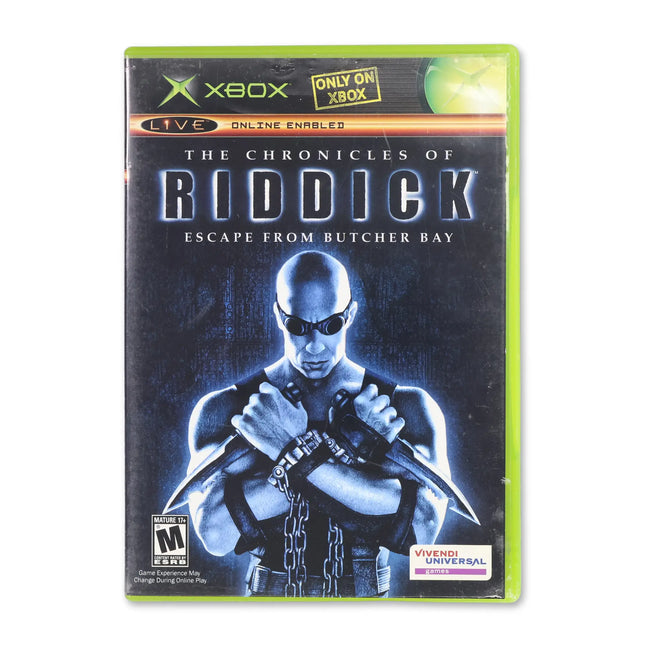 Chronicles of Riddick: Escape from Butcher Bay for Microsoft Xbox - Case front cover - Complete in box or case and game.
