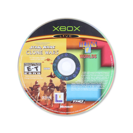 Clone Wars Tetris Worlds Combo Pack for Microsoft Xbox - Disc front with label - Game only.