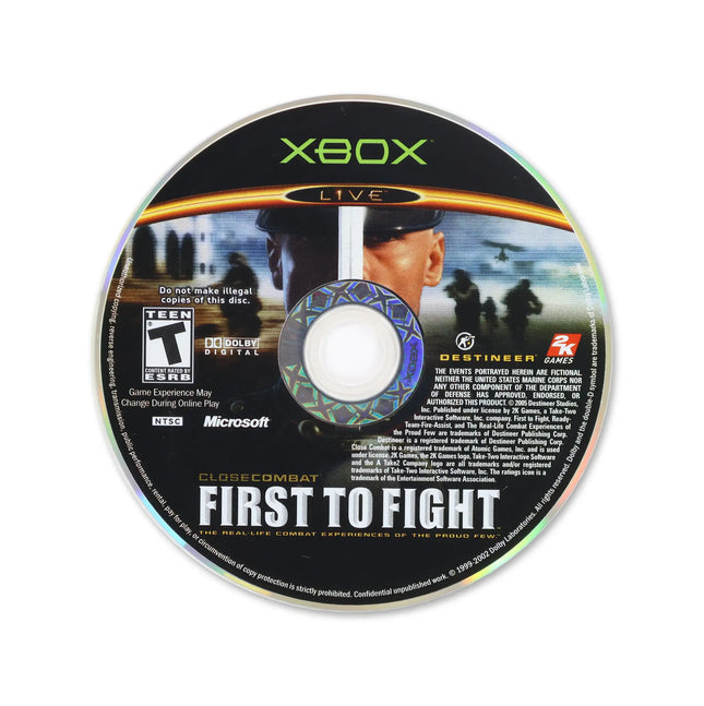 Close Combat First to Fight for Microsoft Xbox - Disc front with label - Game only.