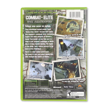 Combat Elite WWII Paratroopers for Microsoft Xbox - Case back cover - Product gallery.