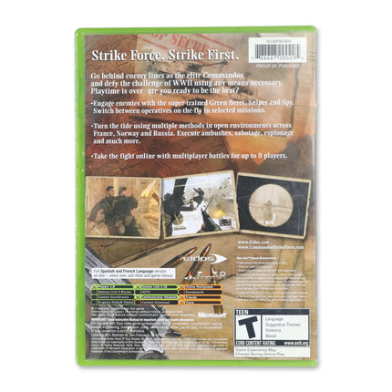 Commandos Strike Force for Microsoft Xbox - Case back cover - Product gallery.