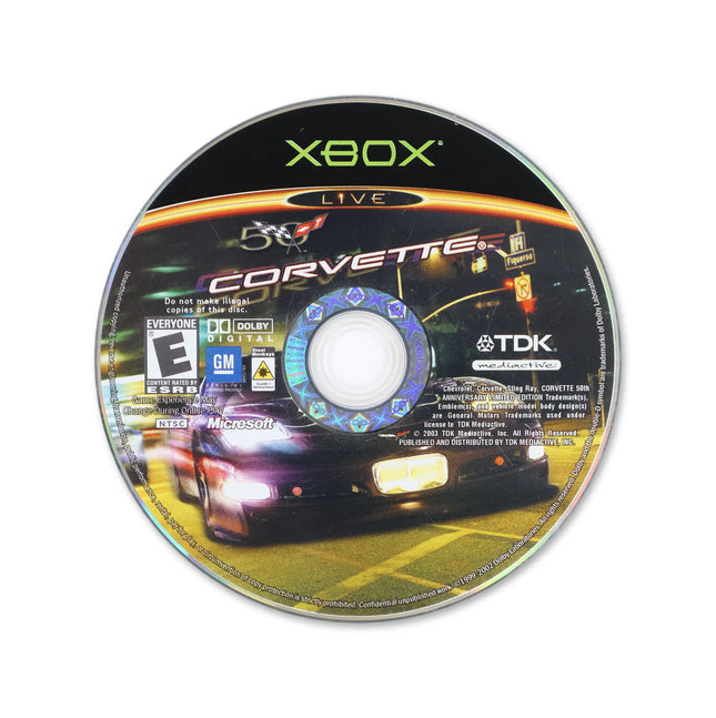 Corvette for Microsoft Xbox - Disc front with label - Game only.