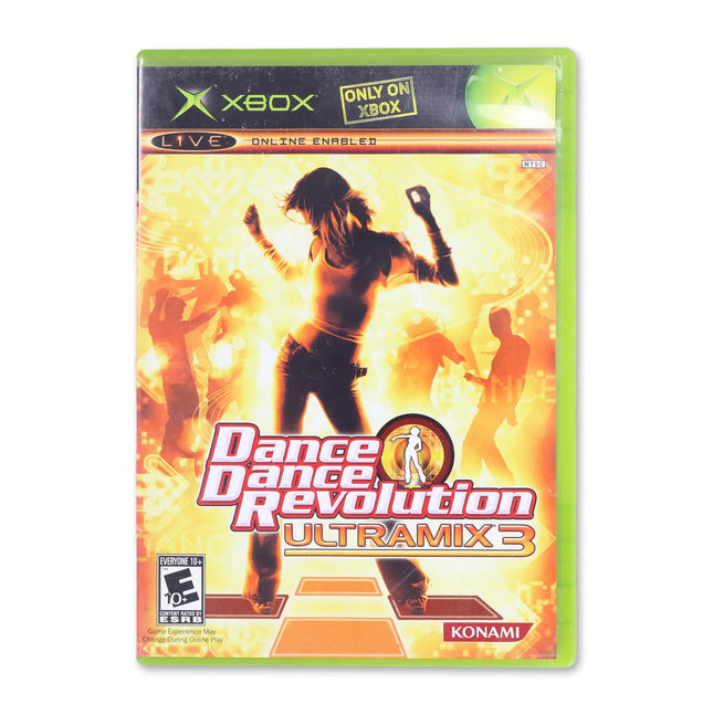 Dance Dance Revolution Ultramix 3 for Microsoft Xbox - Case front cover - Complete in box or case and game.