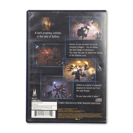 Dark Angel Vampire Apocalypse for Sony PlayStation 2 - Case back cover - Product gallery.