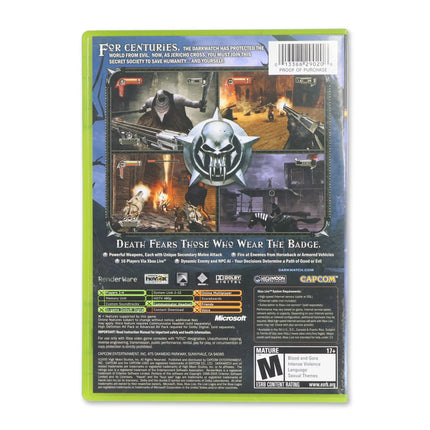 Darkwatch for Microsoft Xbox - Case back cover - Product gallery.