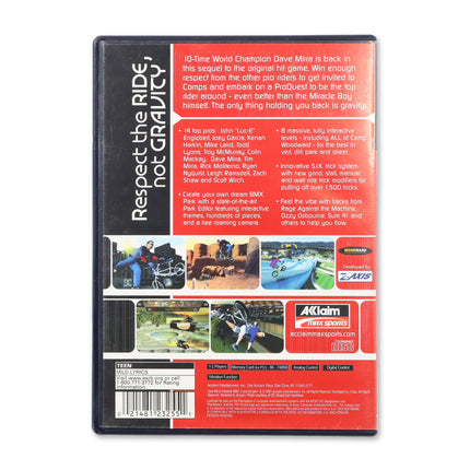 Dave Mirra Freestyle BMX 2 for Sony PlayStation 2 - Case back cover - Product gallery.