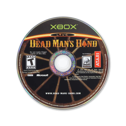 Dead Mans Hand for Microsoft Xbox - Disc front with label - Game only.