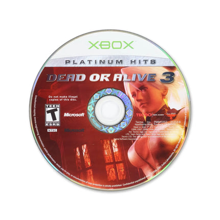 Dead or Alive 3 [Platinum Hits] for Microsoft Xbox - Disc front with label - Game only.