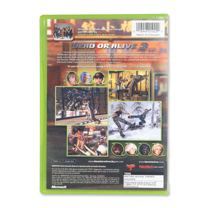 Dead or Alive 3 for Microsoft Xbox - Case back cover - Product gallery.