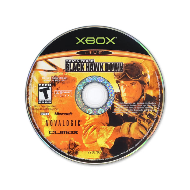 Delta Force Black Hawk Down for Microsoft Xbox - Disc front with label - Game only.