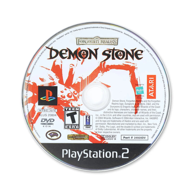 Demon Stone for Sony PlayStation 2 - Disc front with label - Game only.