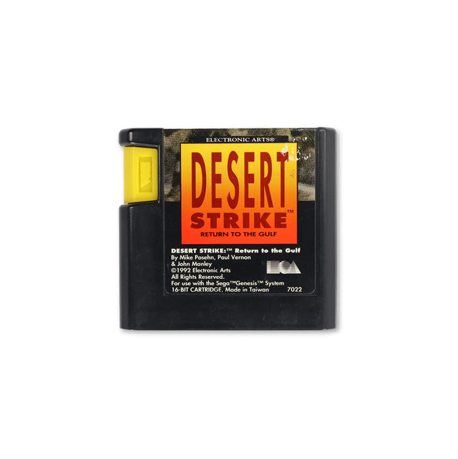 Desert Strike Return to the Gulf for Sega Genesis - Cartridge front with label - Game only.
