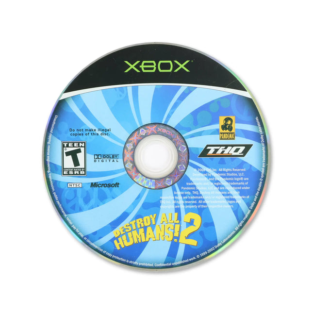 Destroy All Humans 2 for Microsoft Xbox - Disc front with label - Game only.