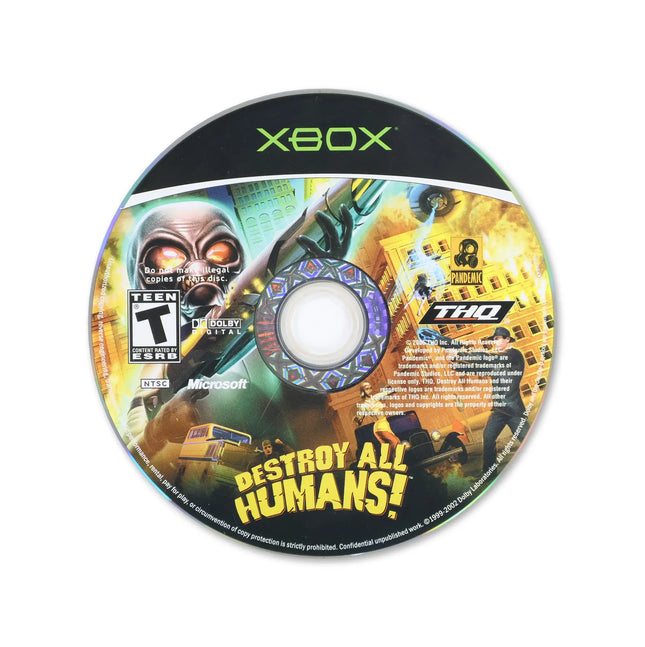 Destroy All Humans for Microsoft Xbox - Disc front with label - Game only.