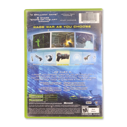 Deus Ex Invisible War for Microsoft Xbox - Case back cover - Product gallery.