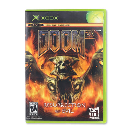 Doom 3: Resurrection of Evil for Microsoft Xbox - Case front cover - Complete in box or case and game.