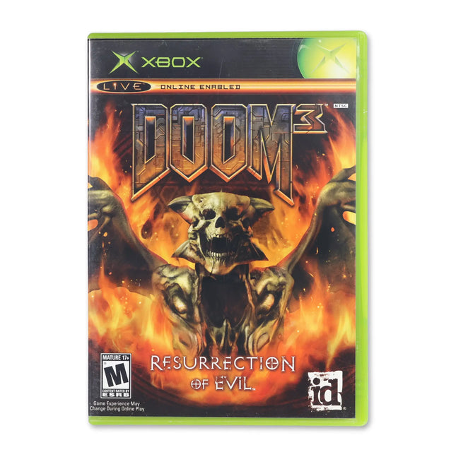 Doom 3: Resurrection of Evil for Microsoft Xbox - Case front cover - Complete in box or case and game.