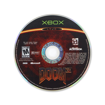 Doom 3 for Microsoft Xbox - Disc front with label - Game only.