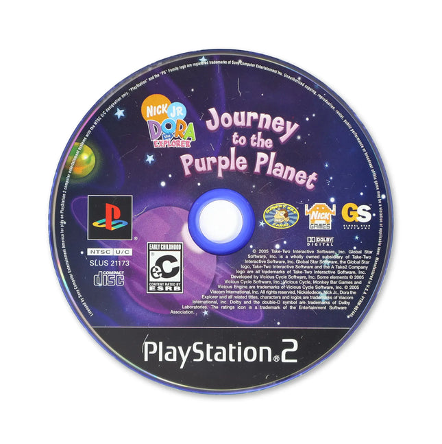 Dora the Explorer Journey to the Purple Planet for Sony PlayStation 2 - Disc front with label - Game only.