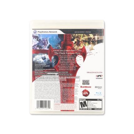 Dragon Age: Origins for PlayStation 3 - Box back - Product gallery.