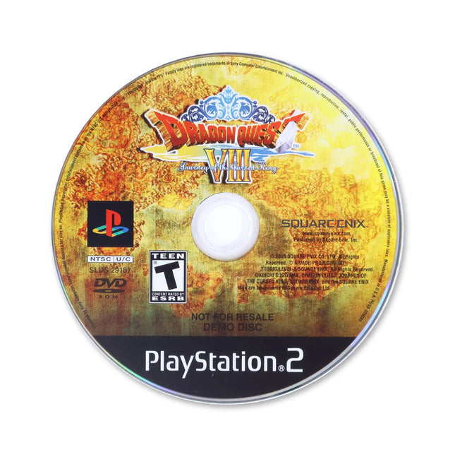 Dragon Quest VIII: Journey of the Cursed King for Sony PlayStation 2 - Disc front with label - Game only.