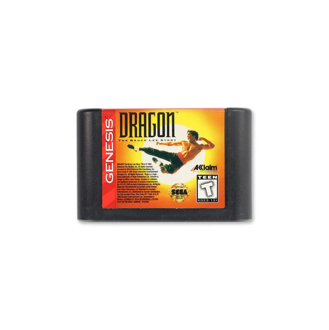 Dragon: The Bruce Lee Story for Sega Genesis - Cartridge front with label - Game only.