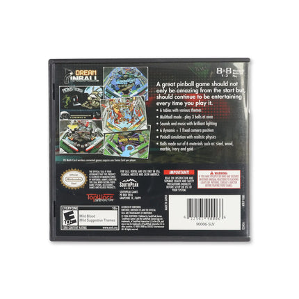 Dream Pinball 3D for Nintendo DS - Box back - Product gallery.