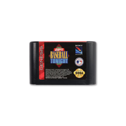 ESPN Baseball Tonight for Sega Genesis - Cartridge front with label - Game only.