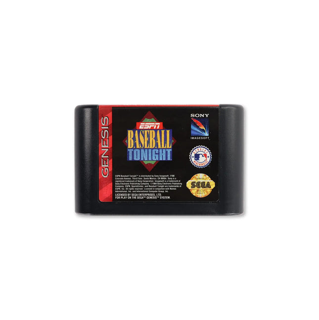 ESPN Baseball Tonight for Sega Genesis - Cartridge front with label - Game only.