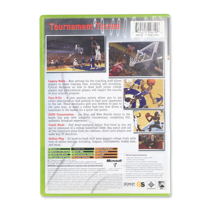 ESPN College Hoops 2K5 for Microsoft Xbox - Case back cover - Product gallery.
