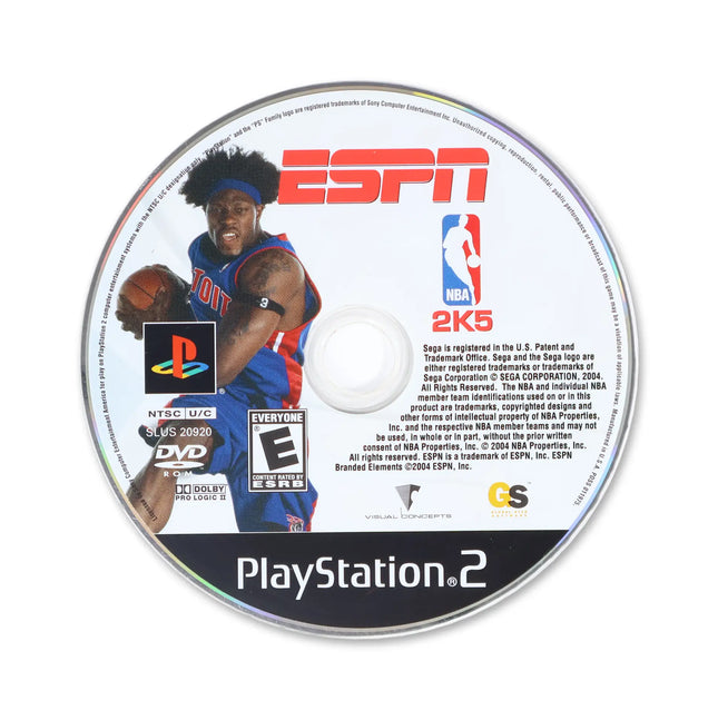 ESPN NBA 2K5 for Sony PlayStation 2 - Disc front with label - Game only.
