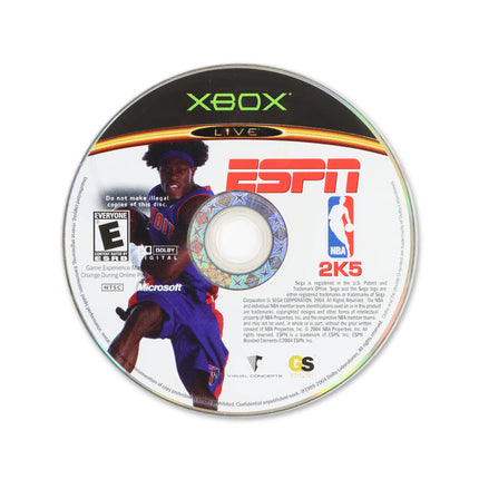 ESPN NBA 2K5 for Microsoft Xbox - Disc front with label - Game only.