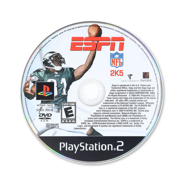 ESPN NFL 2K5 for Sony PlayStation 2 - Disc front with label - Game only.