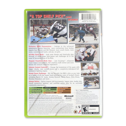 ESPN NHL 2K5 for Microsoft Xbox - Case back cover - Product gallery.