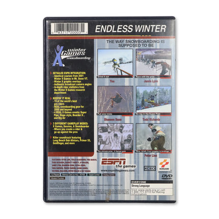 ESPN Winter X-Games: Snowboarding for Sony PlayStation 2 - Case back cover - Product gallery.