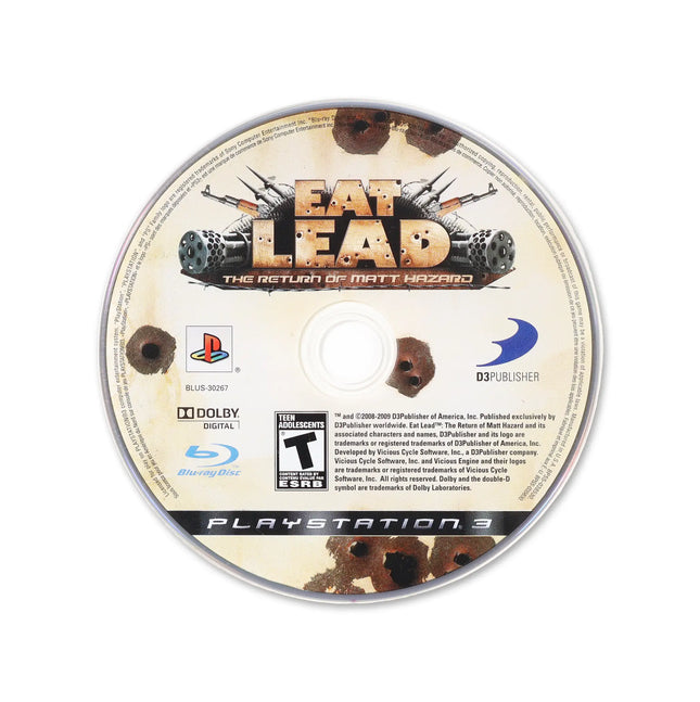 Eat Lead: The Return of Matt Hazard for PlayStation 3 - Cartridge front with label - Game only.
