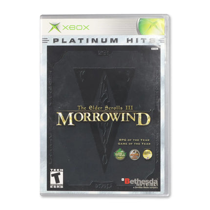 Elder Scrolls III Morrowind [Platinum Hits] for Microsoft Xbox - Case front cover - Complete in box or case and game.