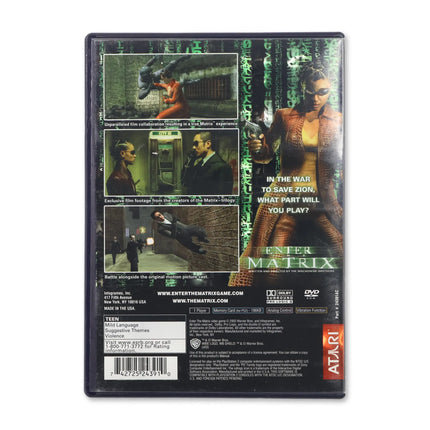 Enter the Matrix for Sony PlayStation 2 - Case back cover - Product gallery.