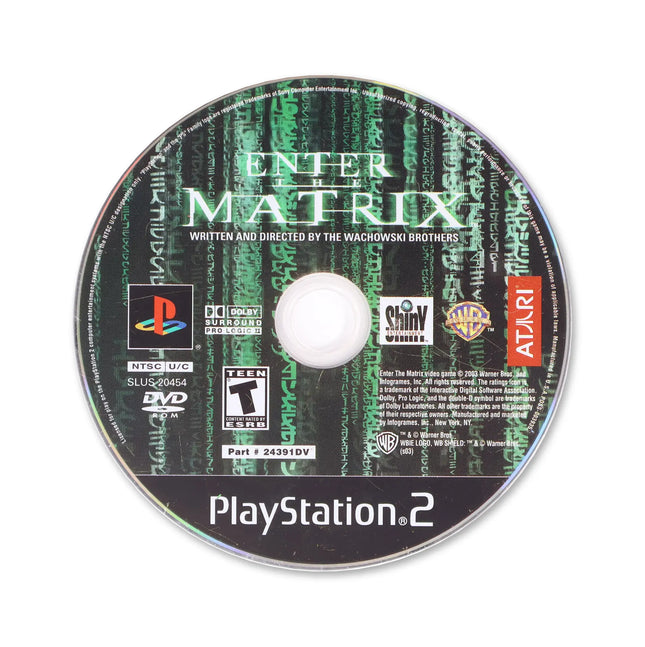 Enter the Matrix for Sony PlayStation 2 - Disc front with label - Game only.