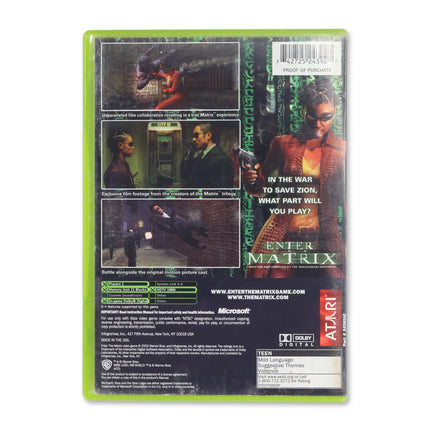 Enter the Matrix for Microsoft Xbox - Case back cover - Product gallery.