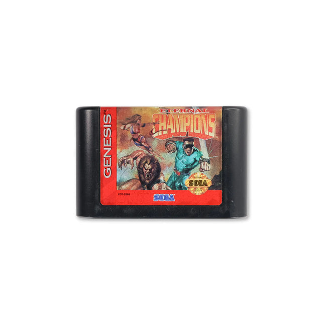 Eternal Champions for Sega Genesis - Cartridge front with label - Game only.